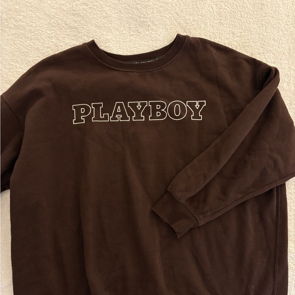 CLOSING SALE PLAYBOY Chocolate Brown Crewneck